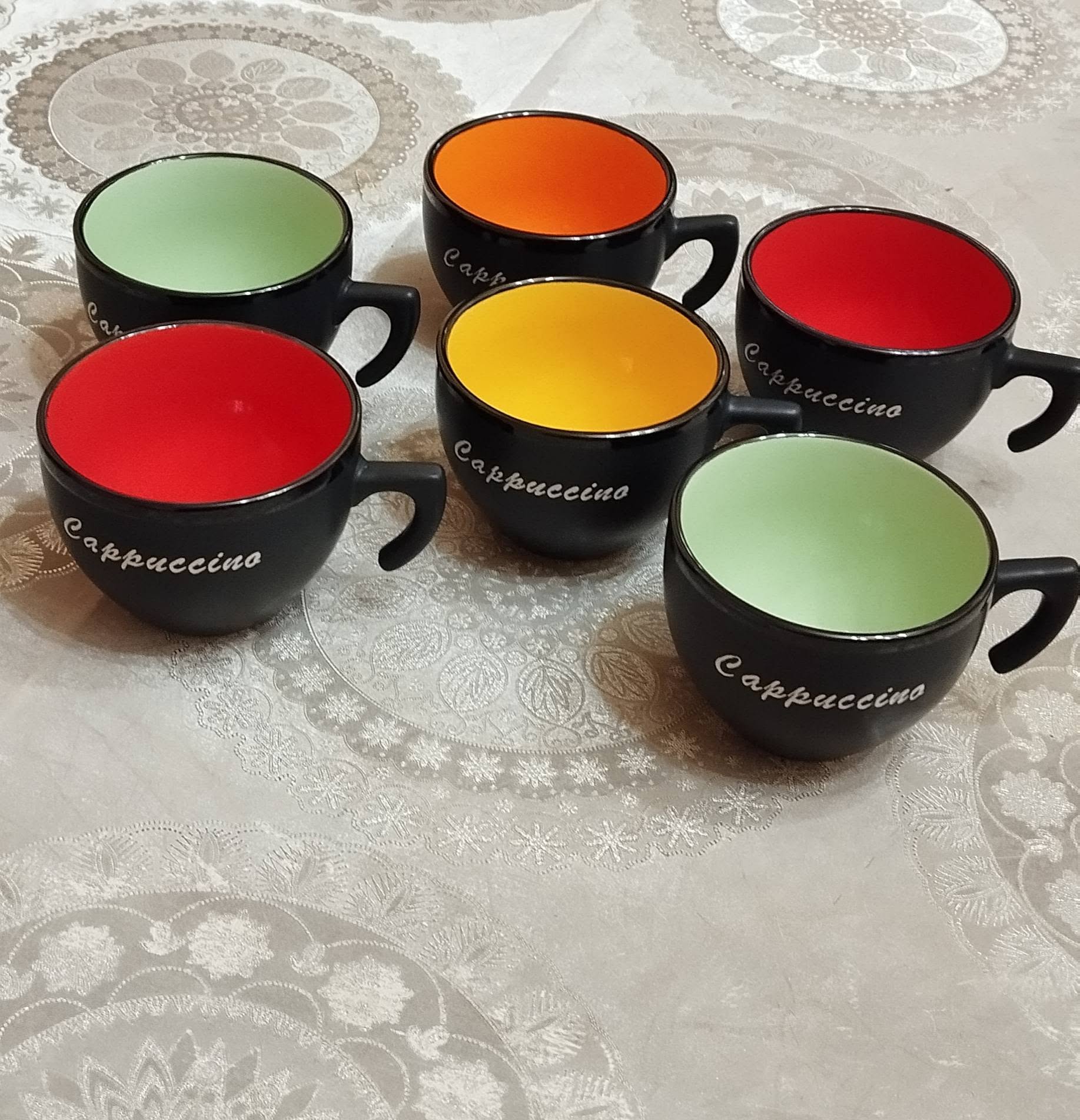 Colored ceramic coffee set