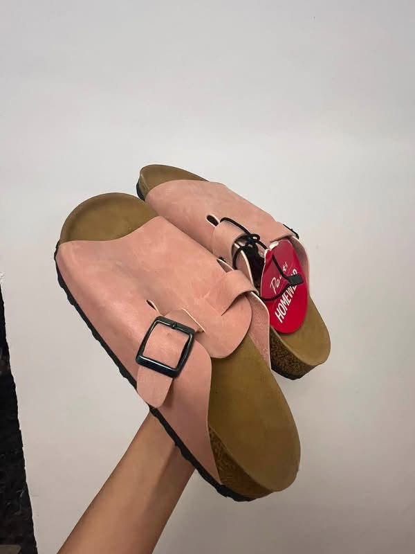 Pembe süet terlik, 37/38 numara, yeni