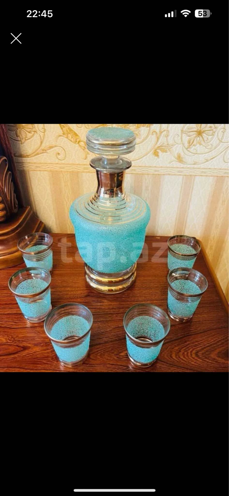 Qrafin və stəkan dəsti, yeni kimi