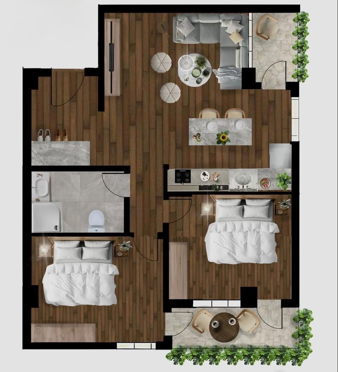 3 odaya sahip daire satılık, Kutaisi — $55,000