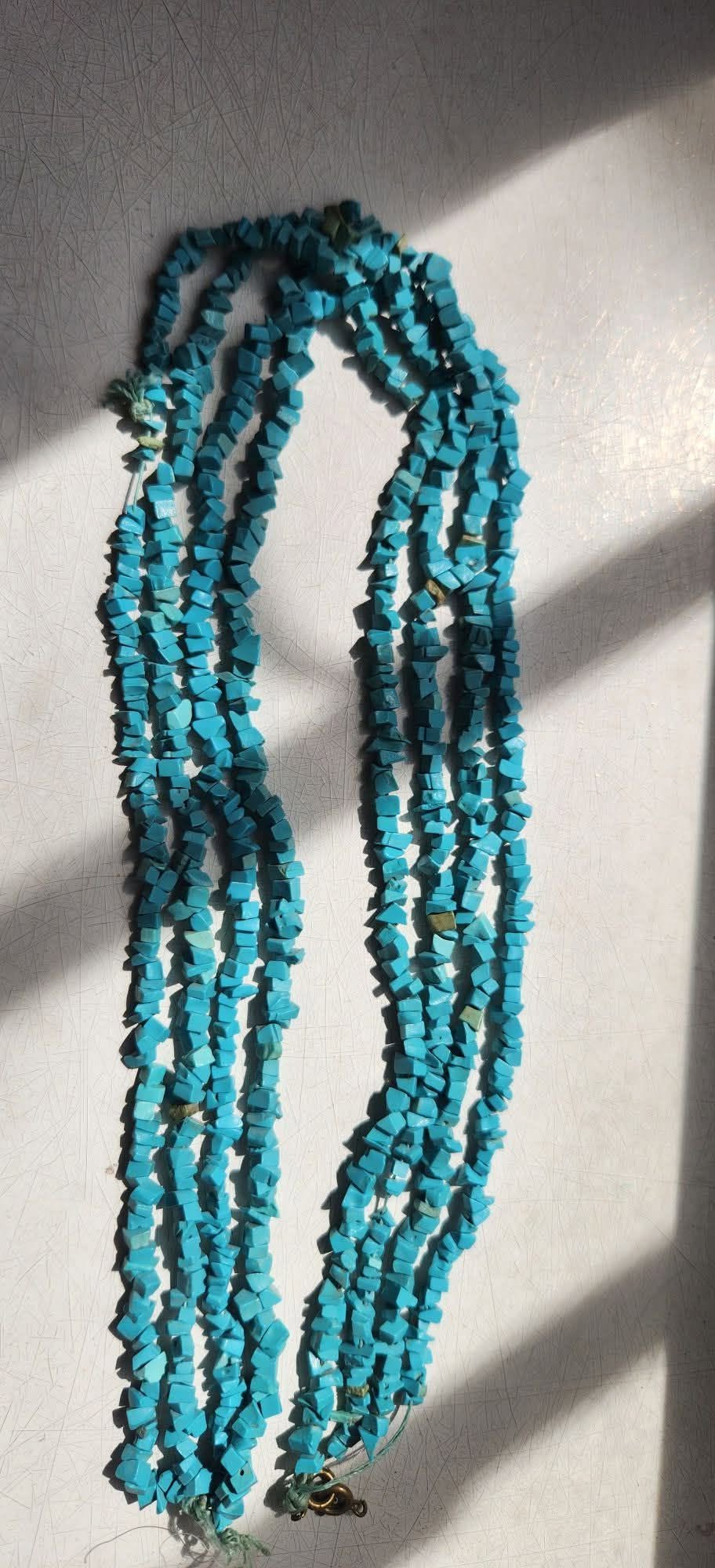 Turquoise bead multi-strand necklace