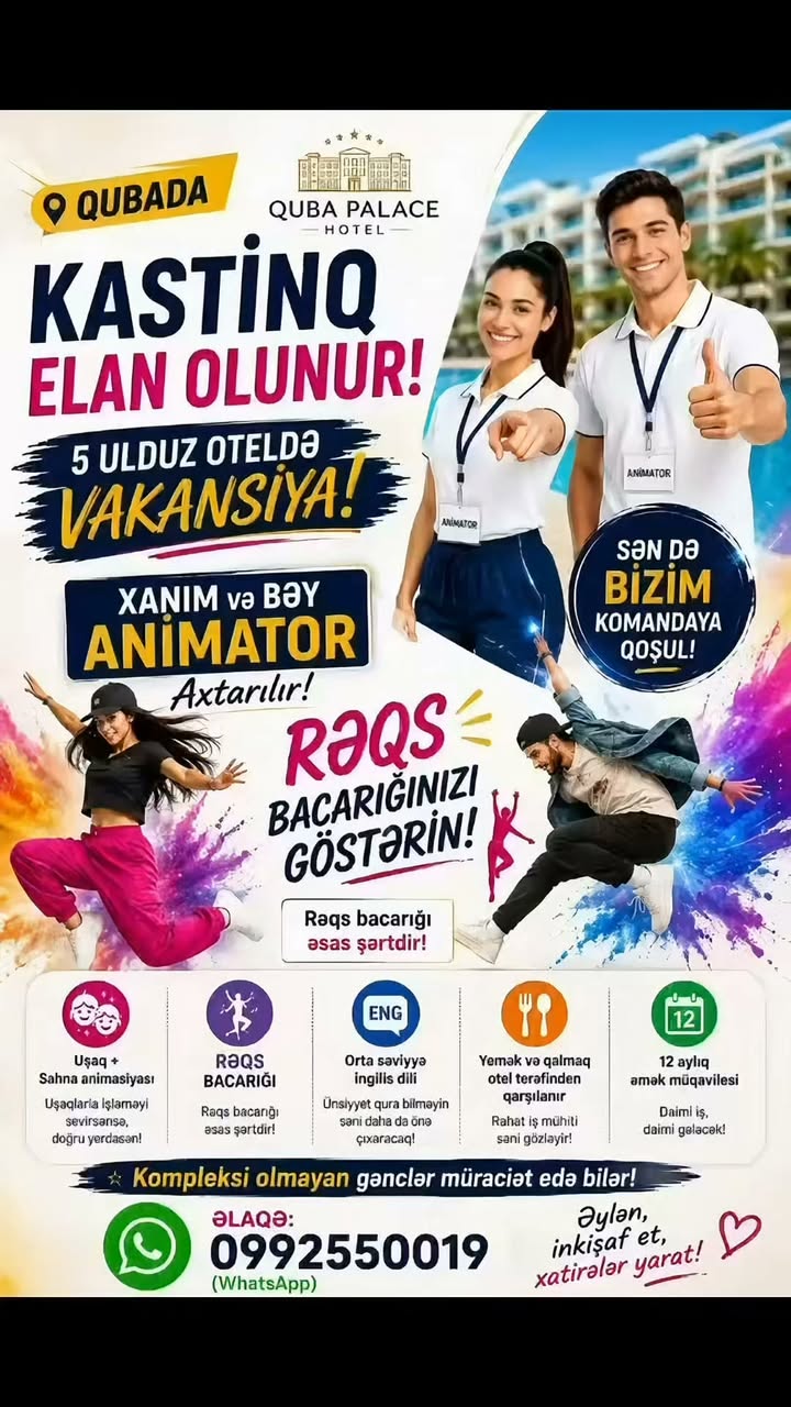 Quba Palace oteli animatör iş ilanı