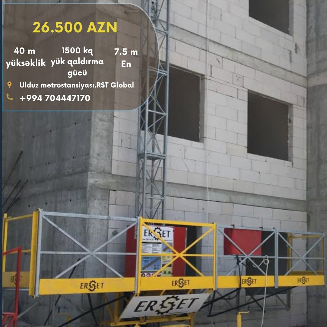 ERSET inşaat vinçleri 1500 kg, 40 m