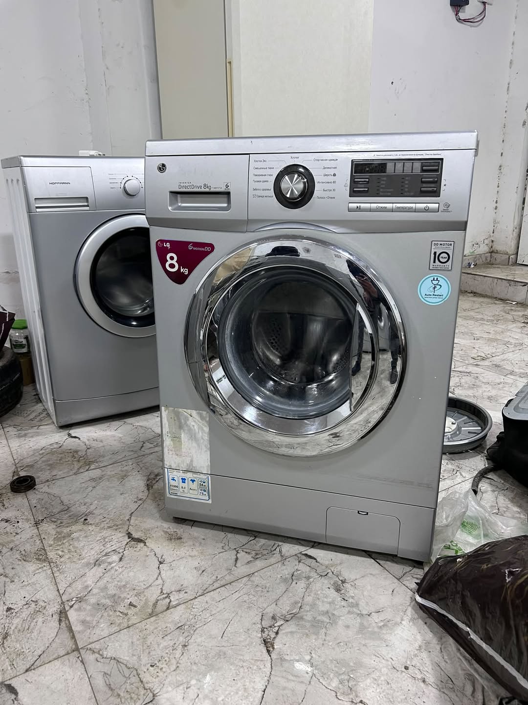 LG 8kg სარეცხი მანქანა, ვერცხლისფერი