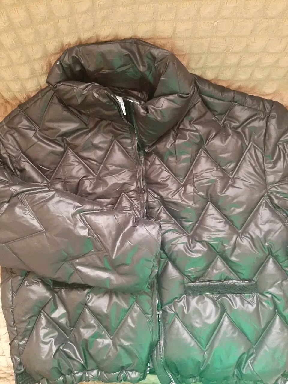 Black quilted puffer jacket, sizes S-L