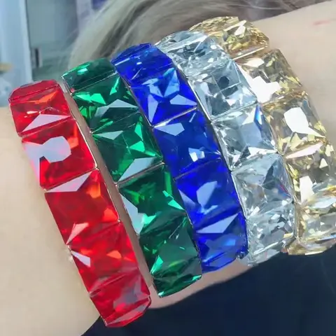 Colourful crystal stretch bracelets
