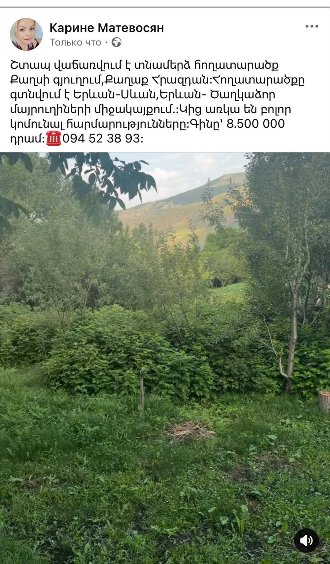 Bahçe içi arsa 1000 m²