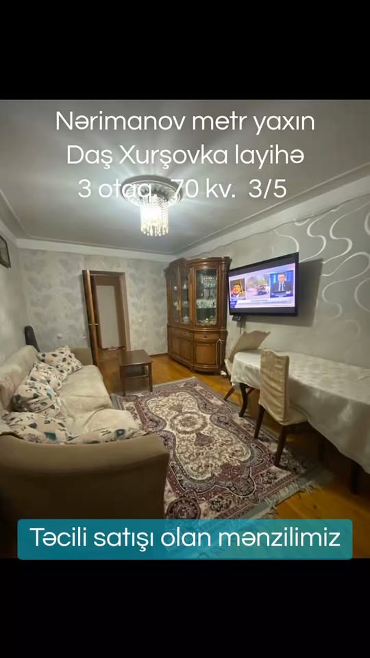 3 oda daire satılık, Bakü