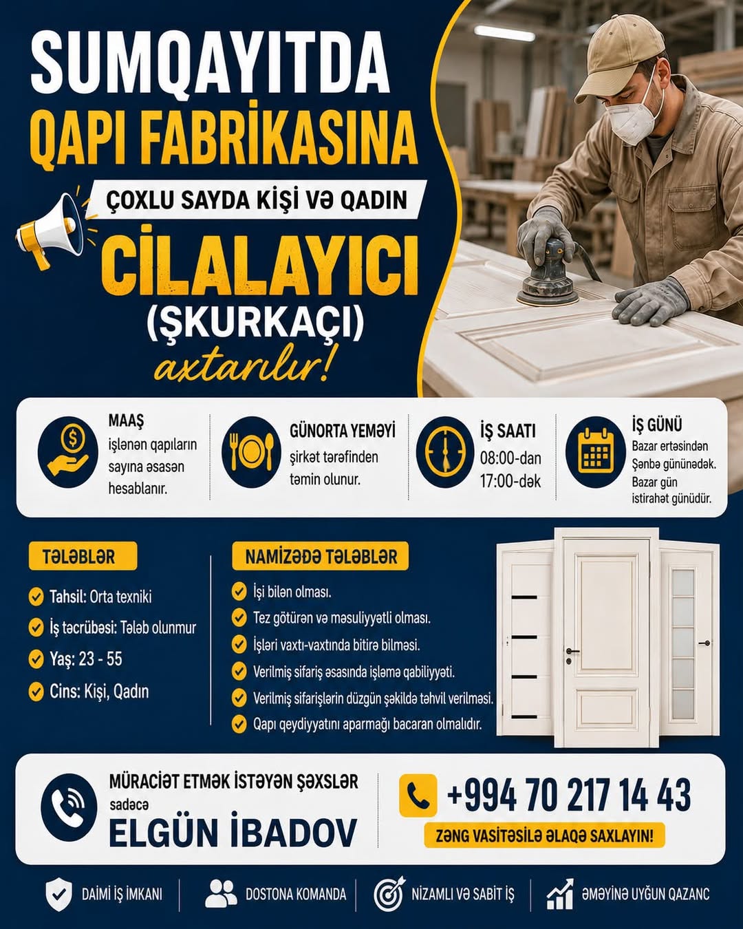 Sumqayıtda qapı fabrikasına cilalayıcı