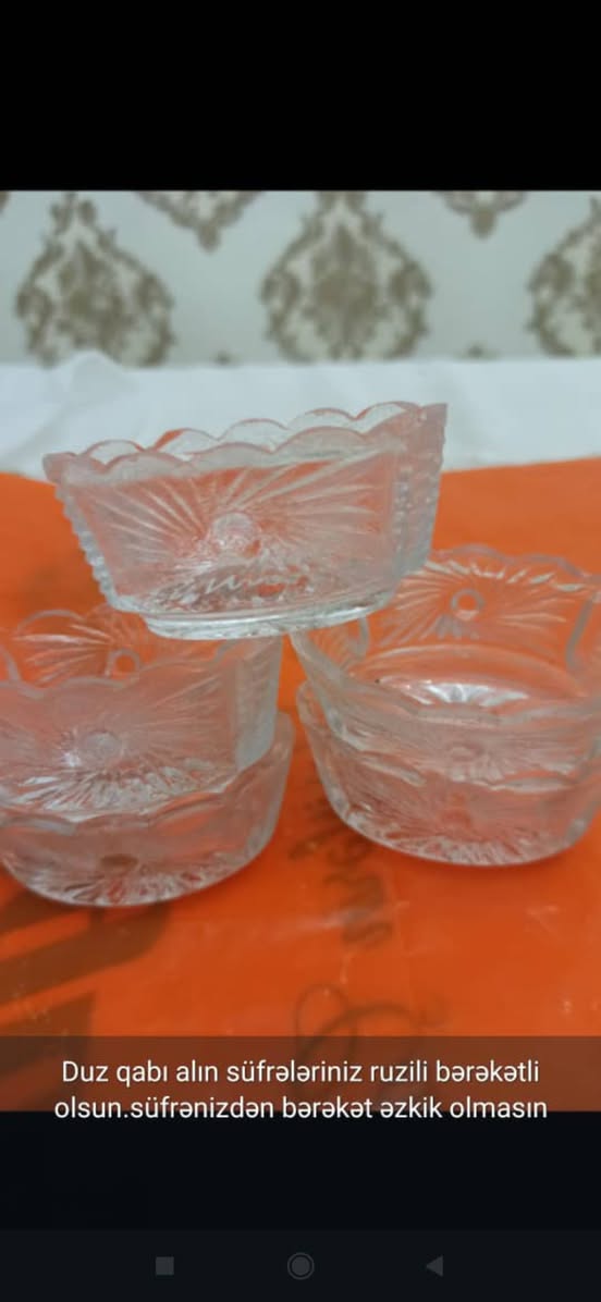 Xrustal duz qabı və rumka