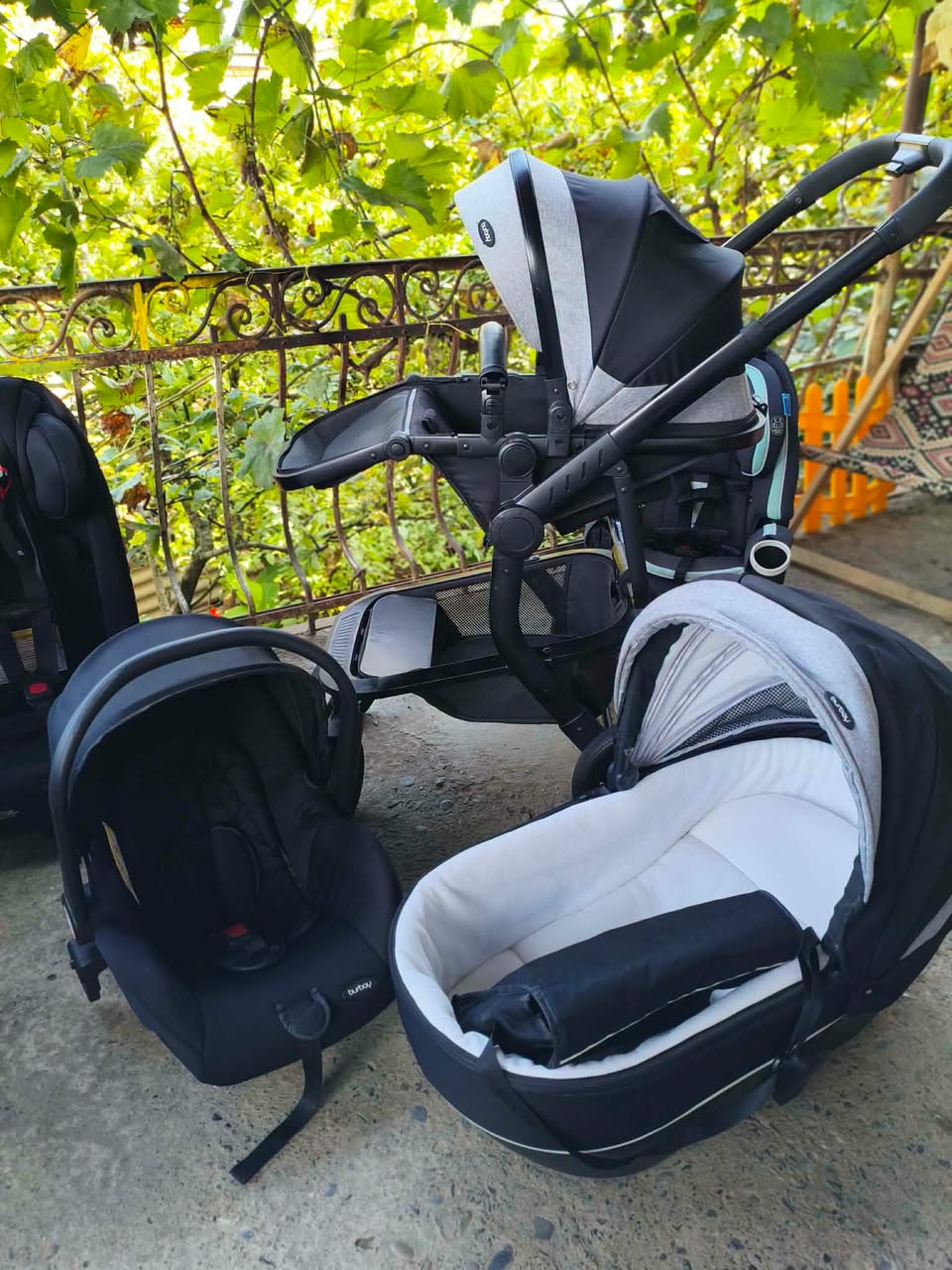 Stroller set + electric bouncer American for sale everything