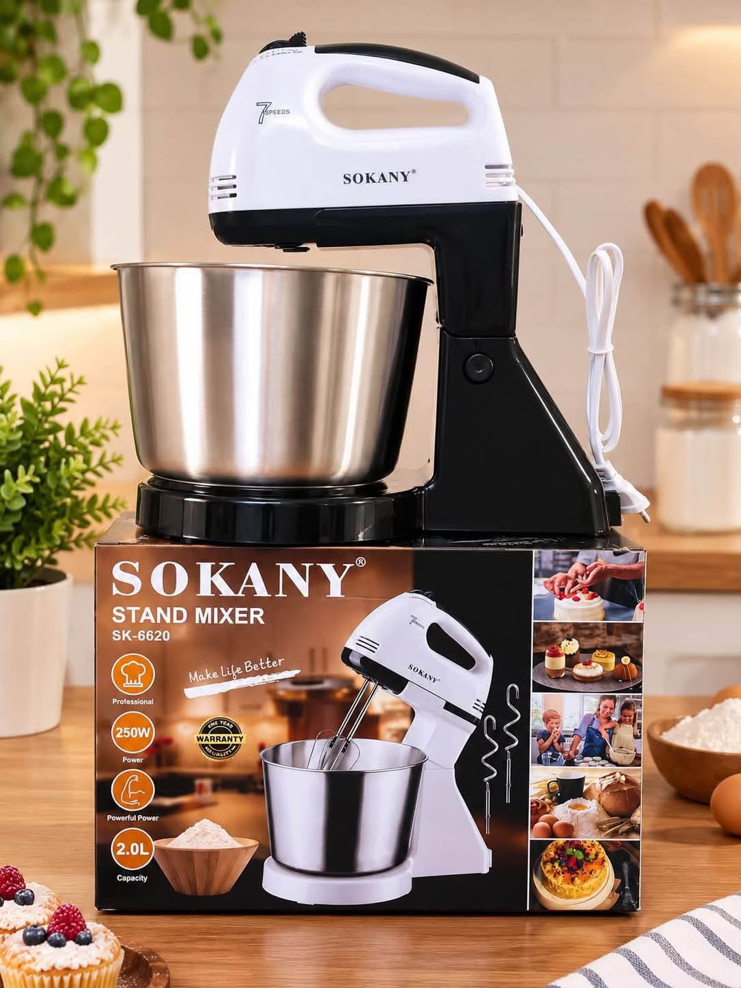 🔥 SOKANY dayaq mərkəzli mikser ⚡ 250W