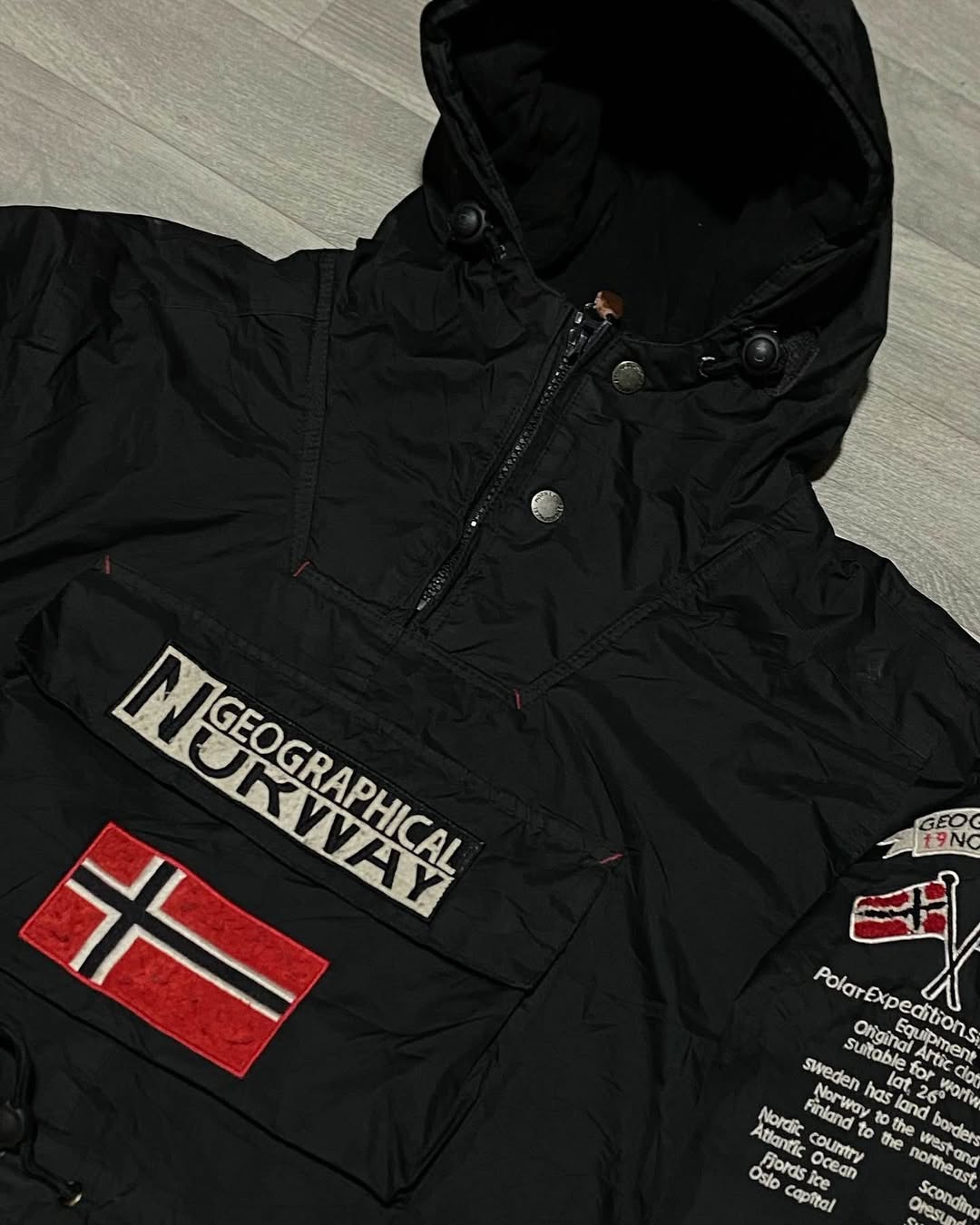 Geographical Norway black anorak jacket, 10/10