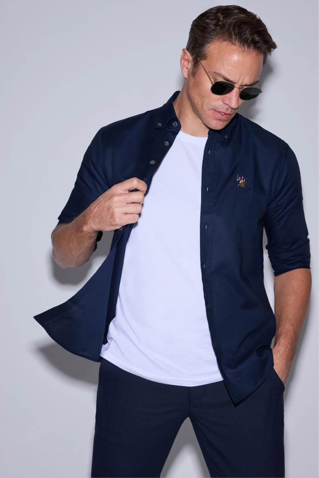 U.S. Polo Assn. მუქი ლურჯი პერანგი, ზომა L