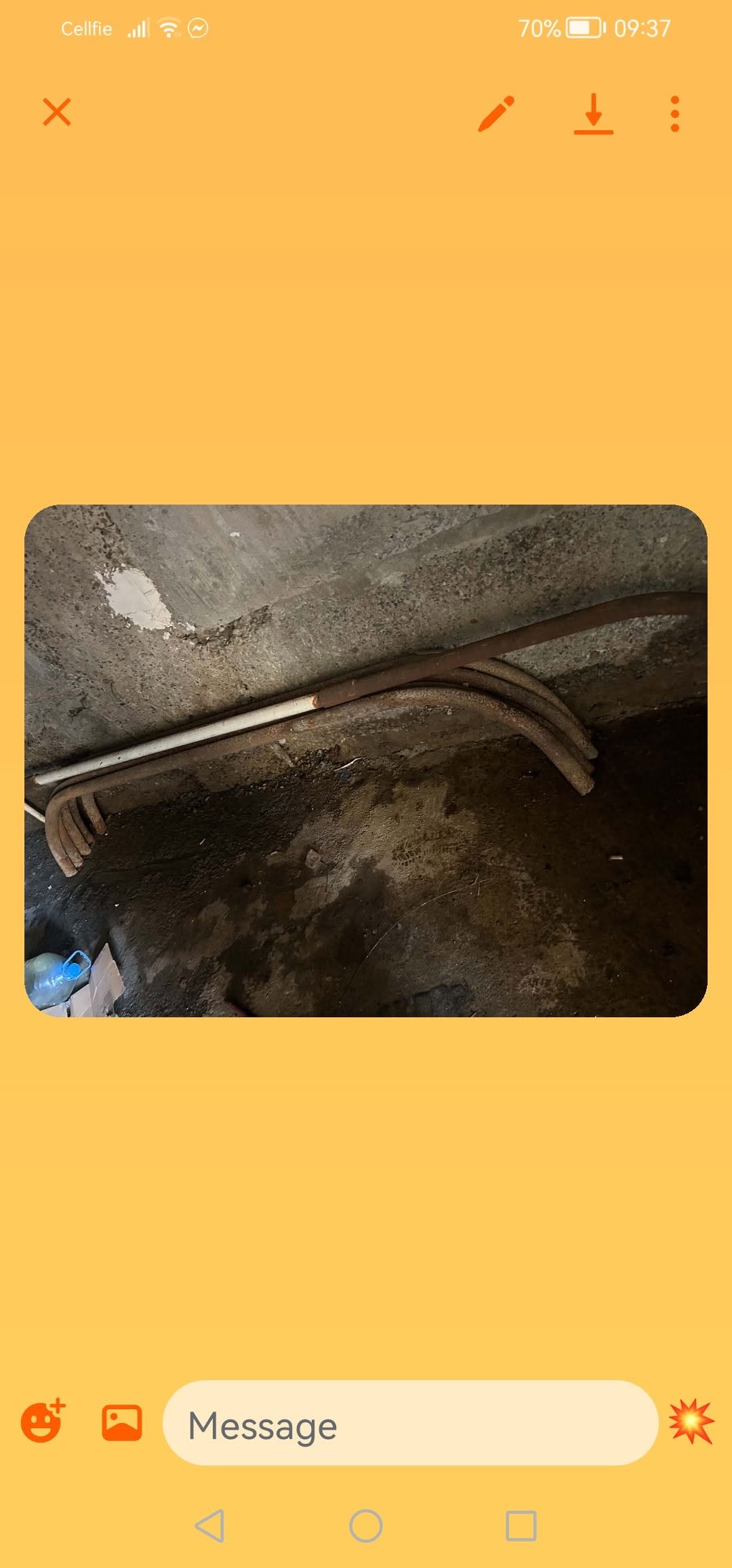 Metal pipes, one piece