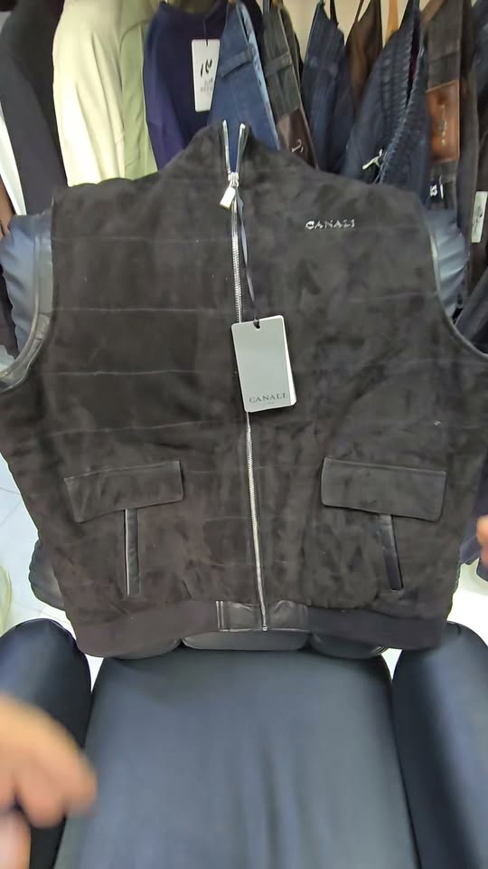 ბუნებრივი ზამშის ჟილეტი, 3XL-4XL