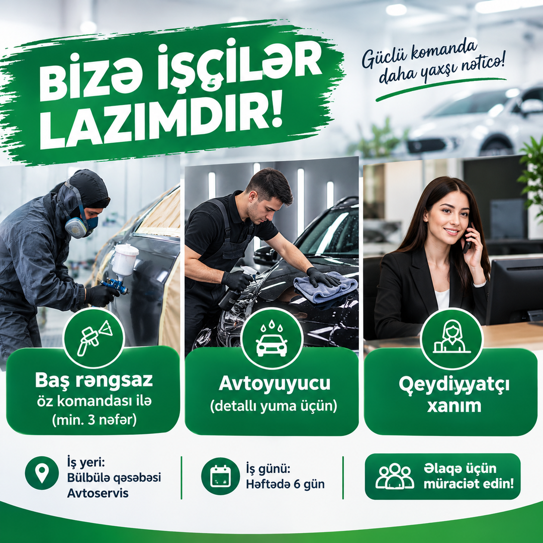 Bülbülə qəsəbəsində yerləşən avtoservisə aşağıdakı əməkdaşlar