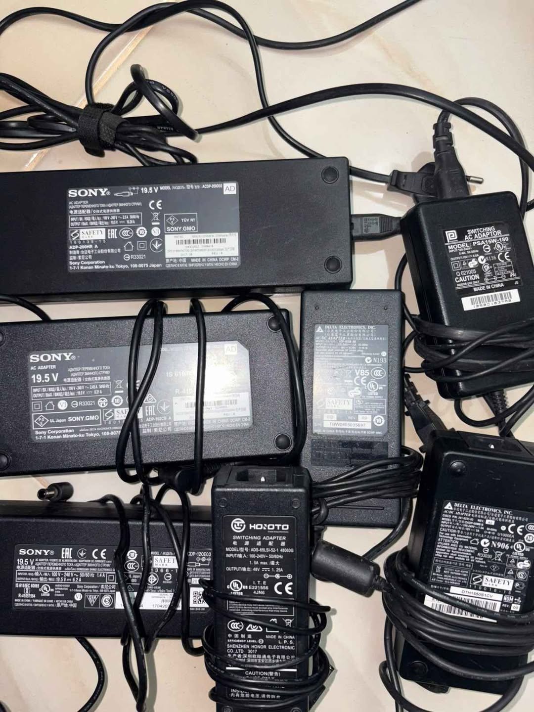 Laptop charging adapters, several models
