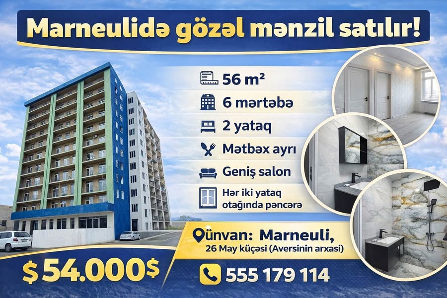 Apartment for sale, Marneuli — $54,000