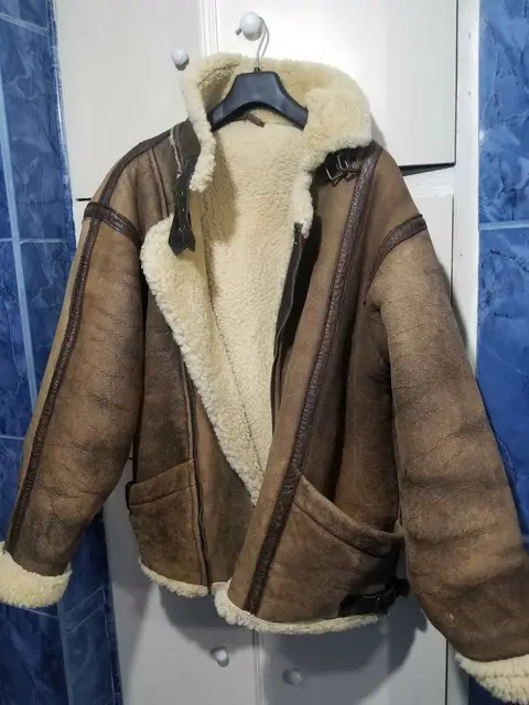 Real sheepskin pilotka, size XL