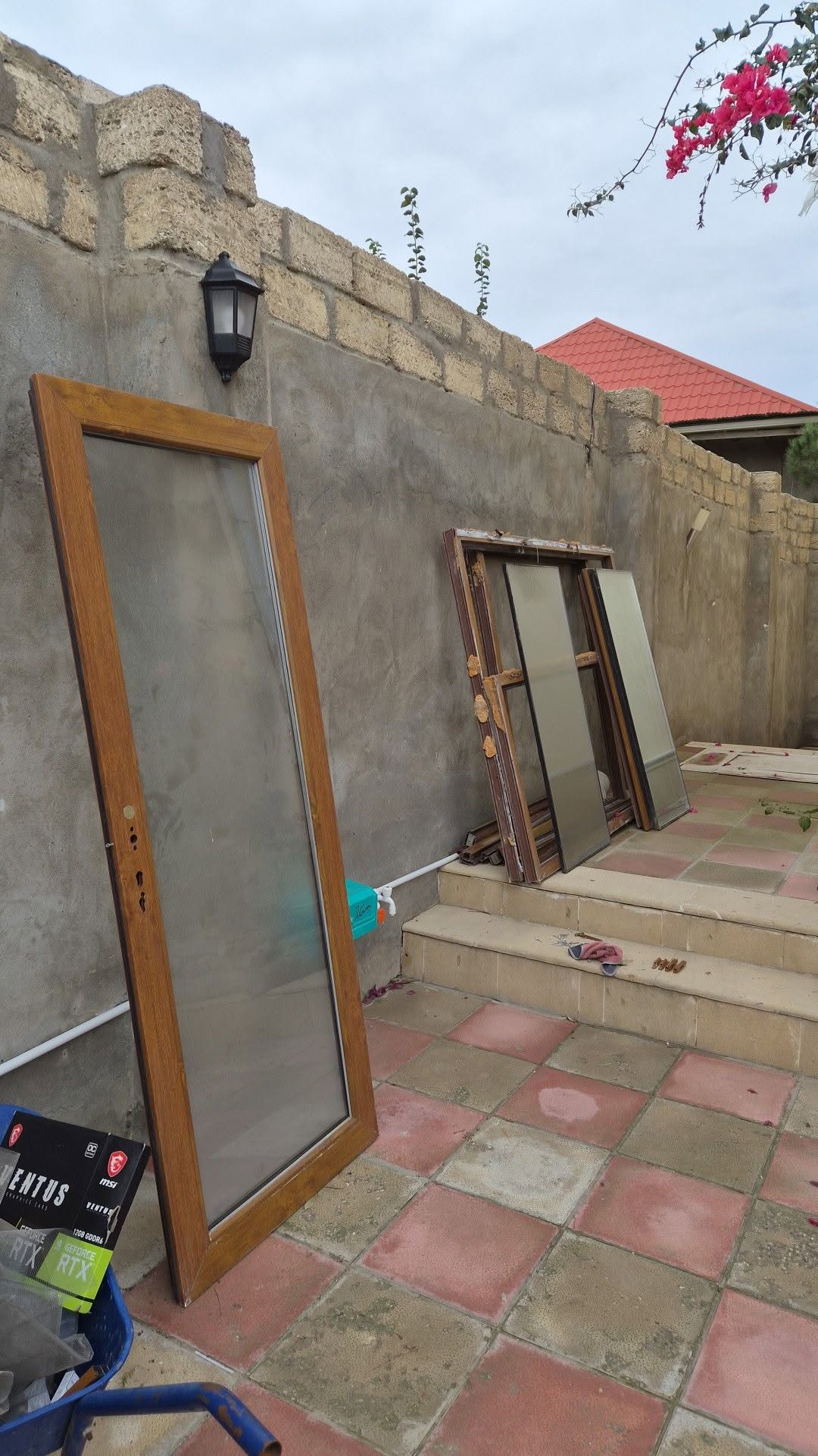 Removed PVC windows with glass