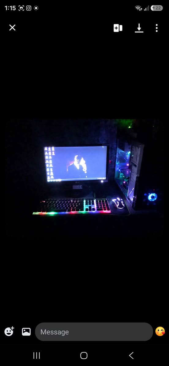 Gaming PC with monitor and RGB keyboard