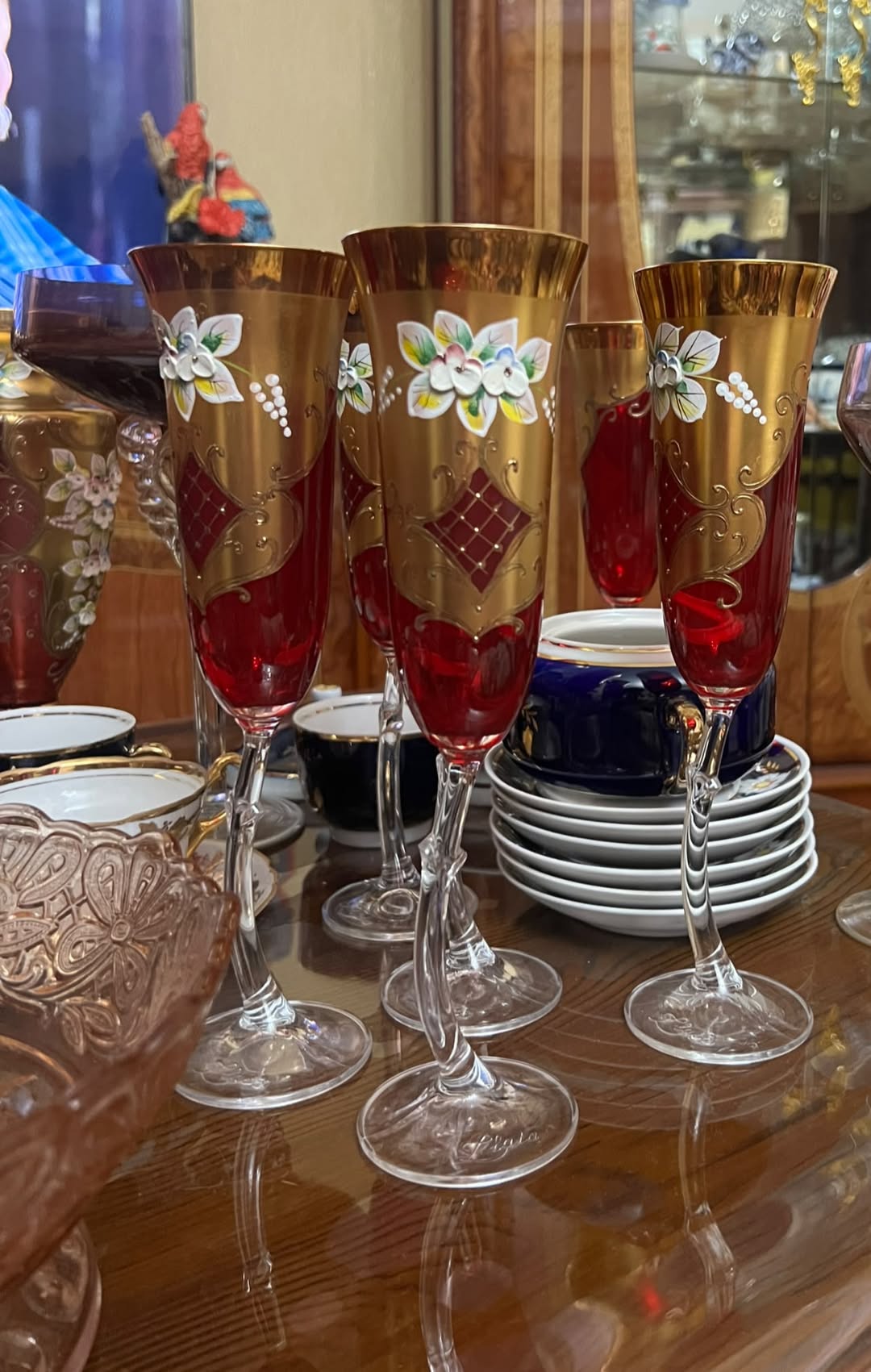 Bohemia şampan bokalları, 6 ədəd