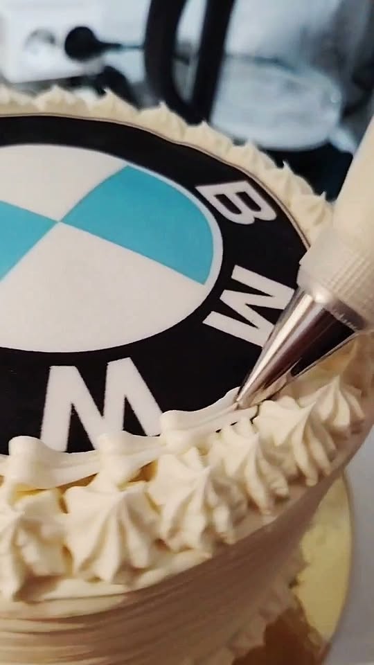 Custom decorated cream cake