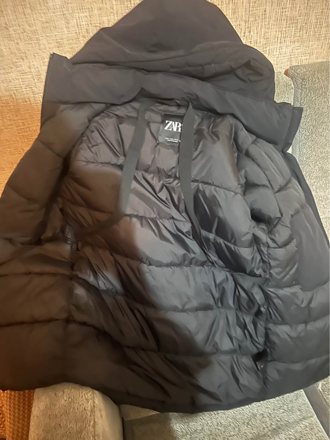 Zara black padded jacket, size M