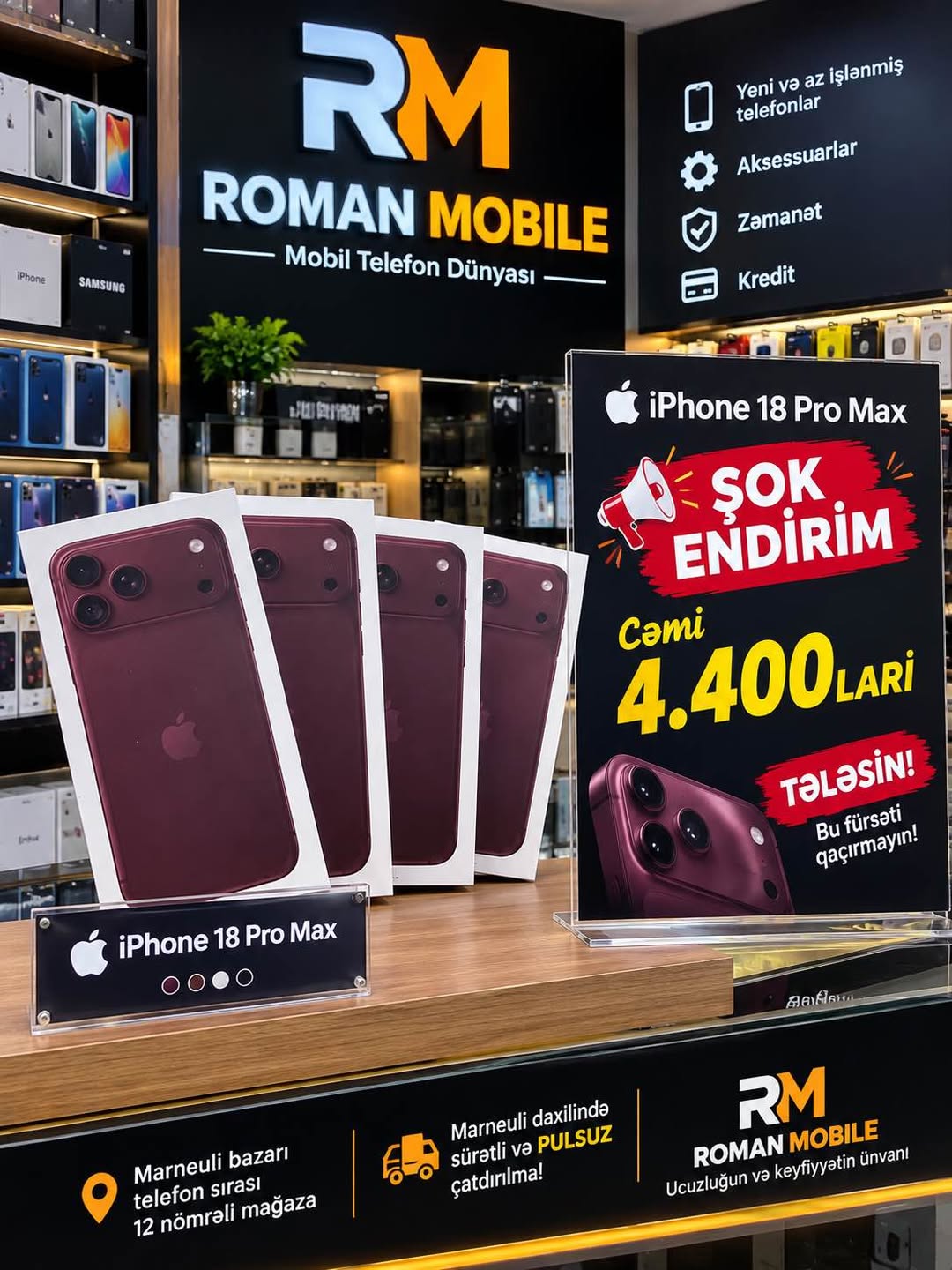 İphone 18 pro max şok endirim — 4,400₾