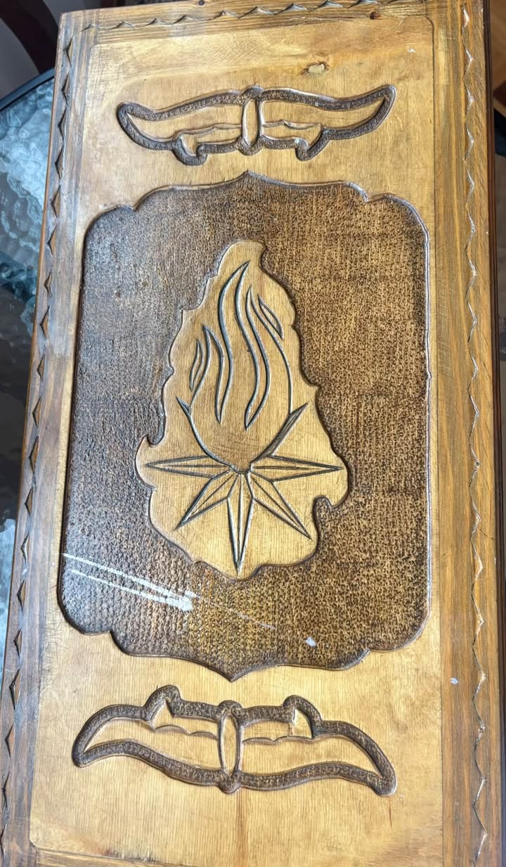 Handmade wooden backgammon board