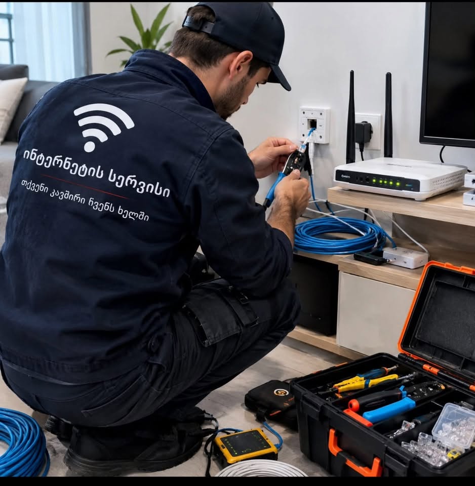 İnternet kabelərinin çəkməsi və Wi-Fi qurulması