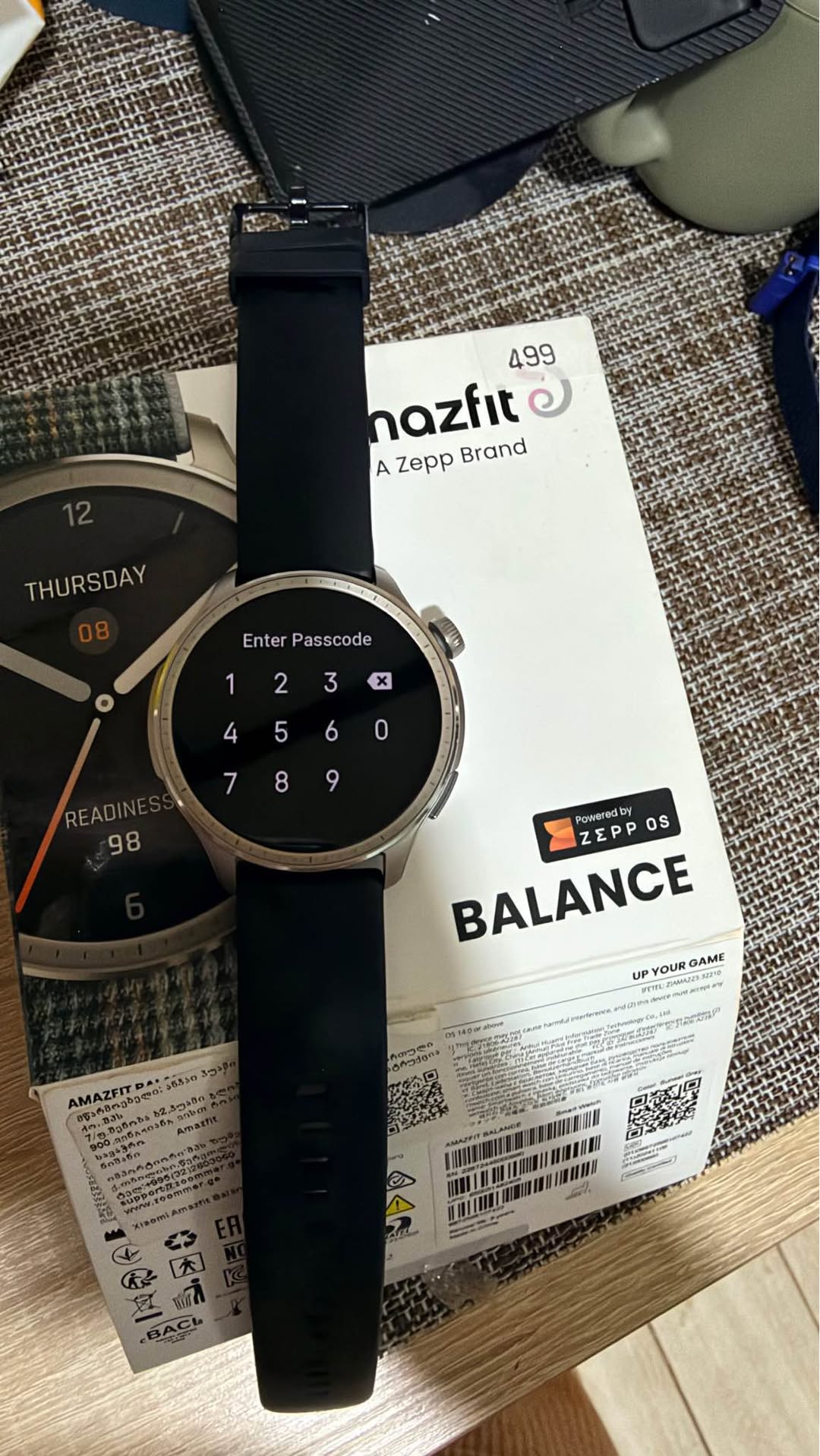 Amazfit Balance smart watch with 5 straps