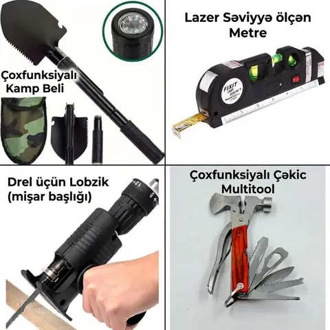 Çok fonksiyonlu kamp kemerleri ve aletler