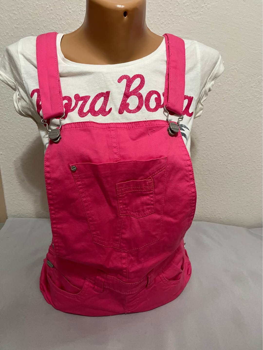 Pink overalls, size S