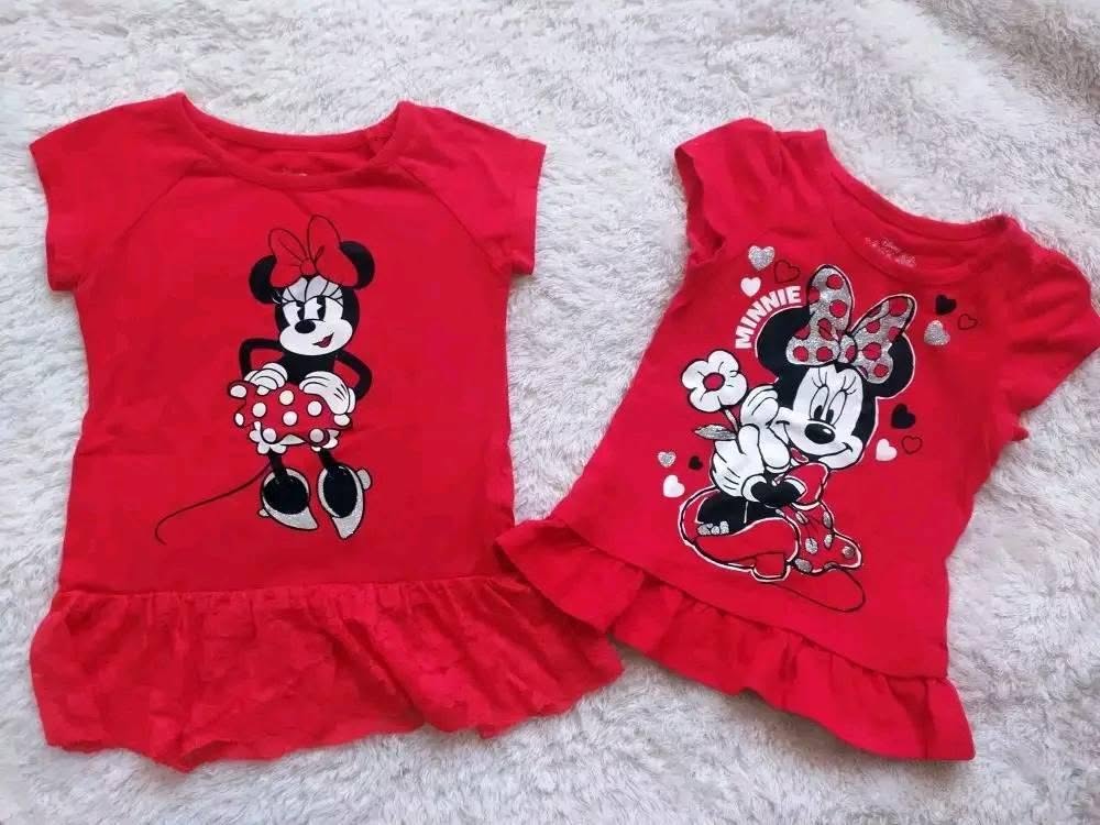 Red Minnie Mouse kids' tops, 2 pieces