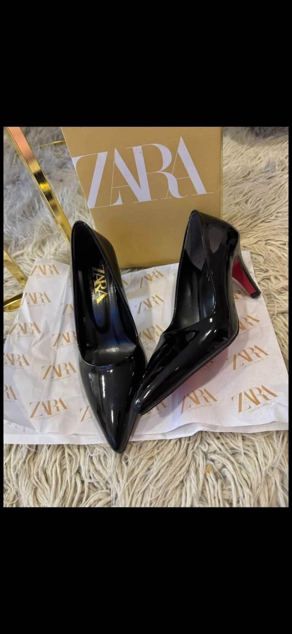 Zara чёрные ботфорты, размер 39