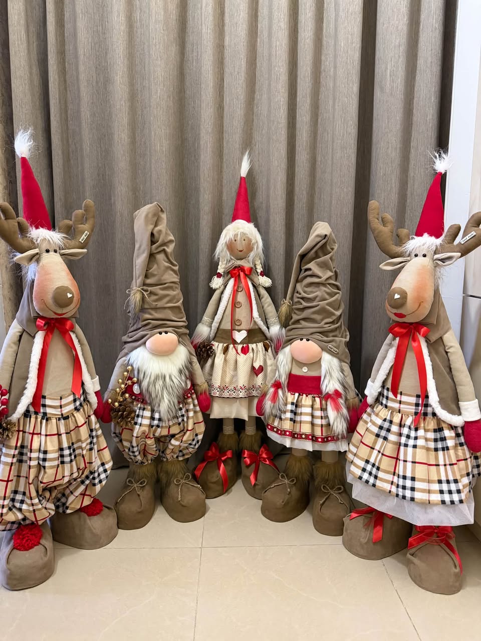 Handmade New Year dolls and gnomes