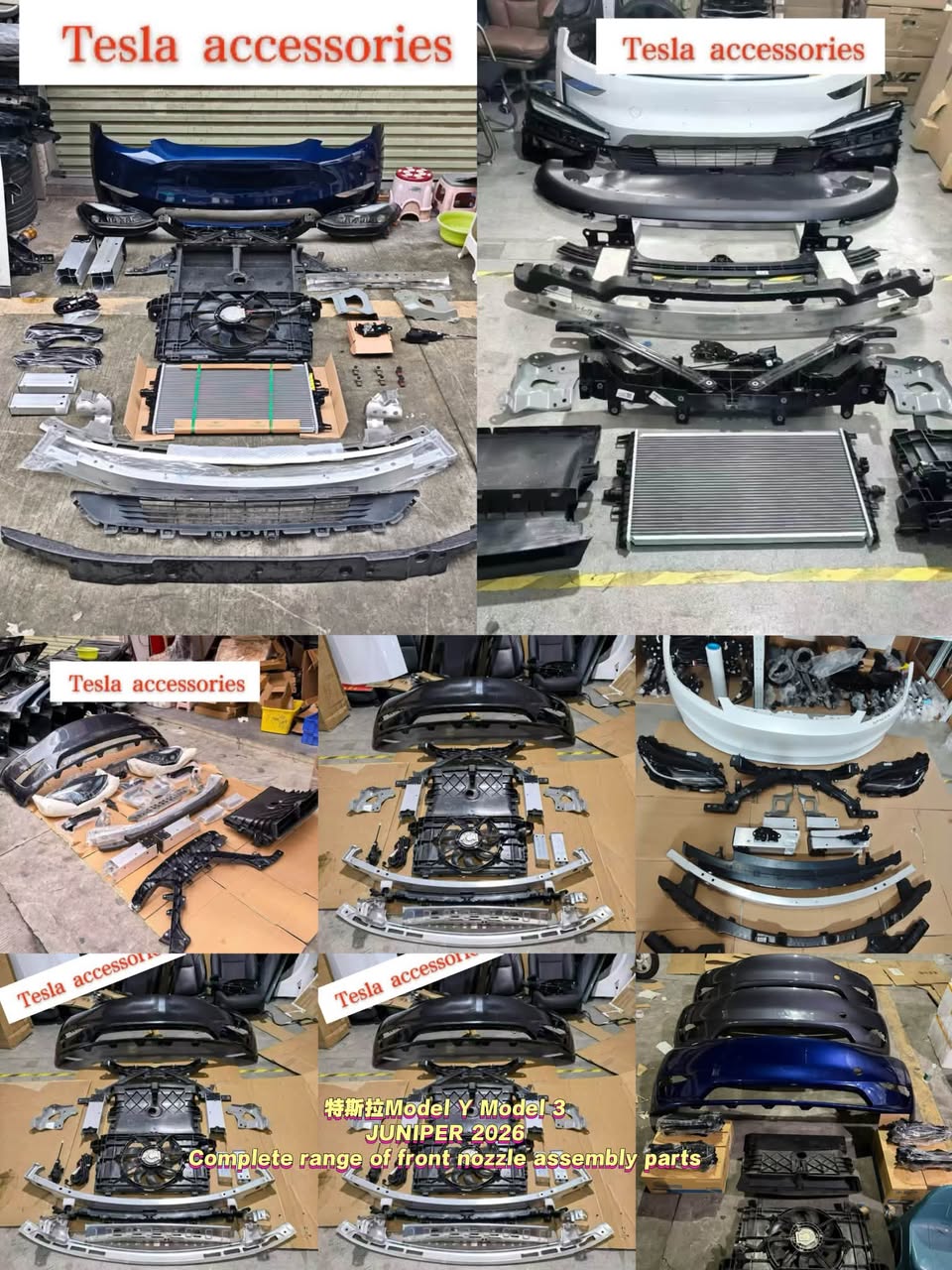 Tesla Model Y, 3, X, S front parts