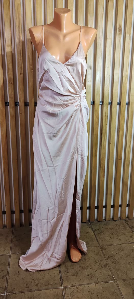 ASOS pink satin slip dress, size 40