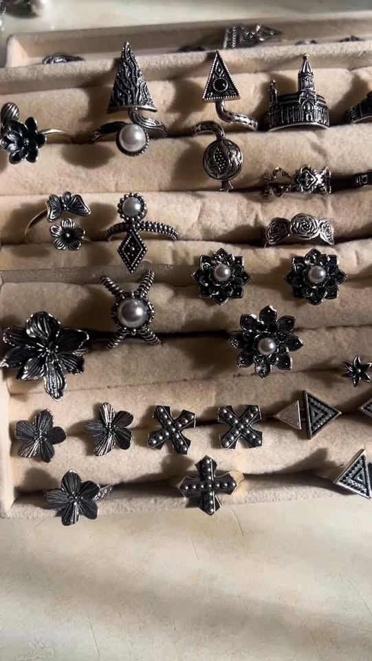 Silver rings and decorative jewelry