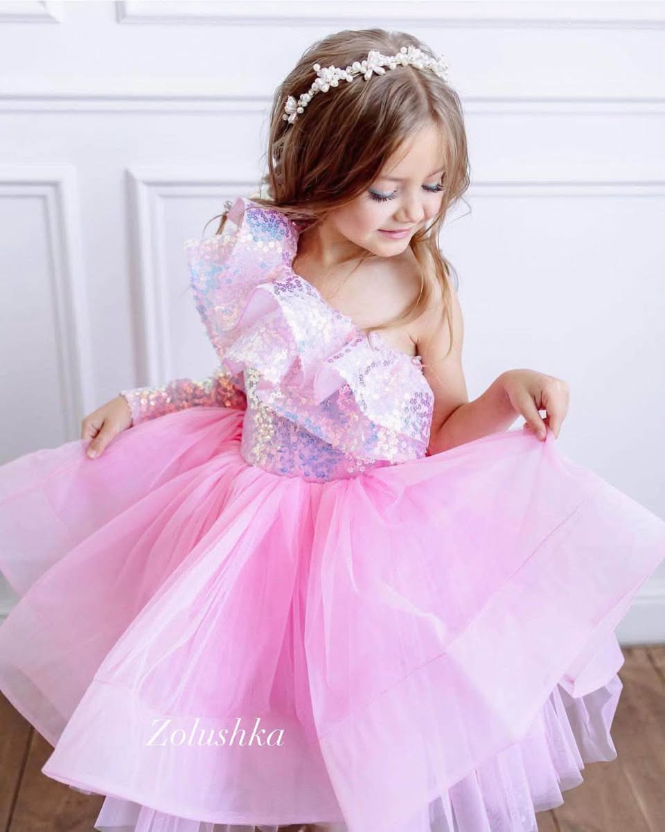 Pink children's party dress for rent