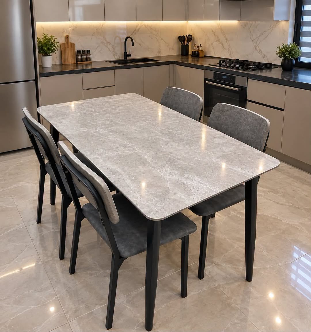 Bizə yeni modellər əlavə olundu. 120×70 ölçülü masa 4 stulla.