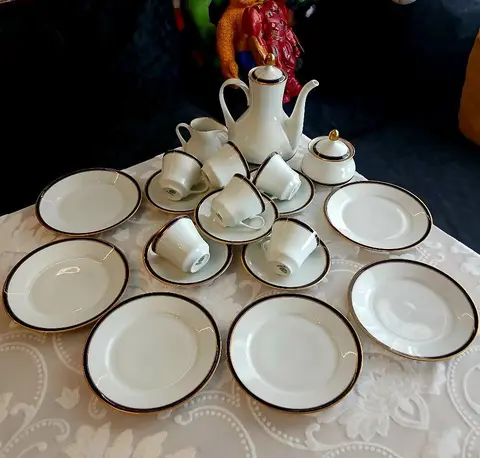 Weimari porselen çay ve tatlı takımı