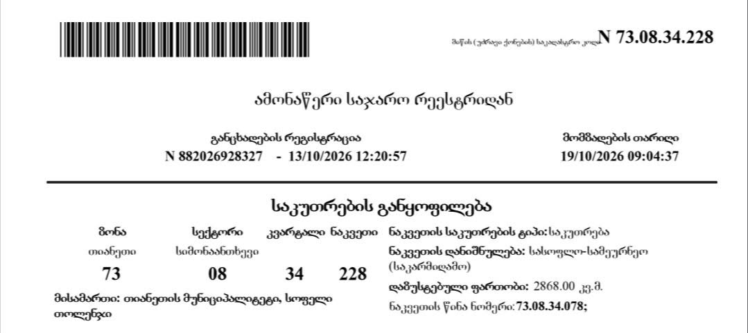 Plot of land, Tbilisi — $15