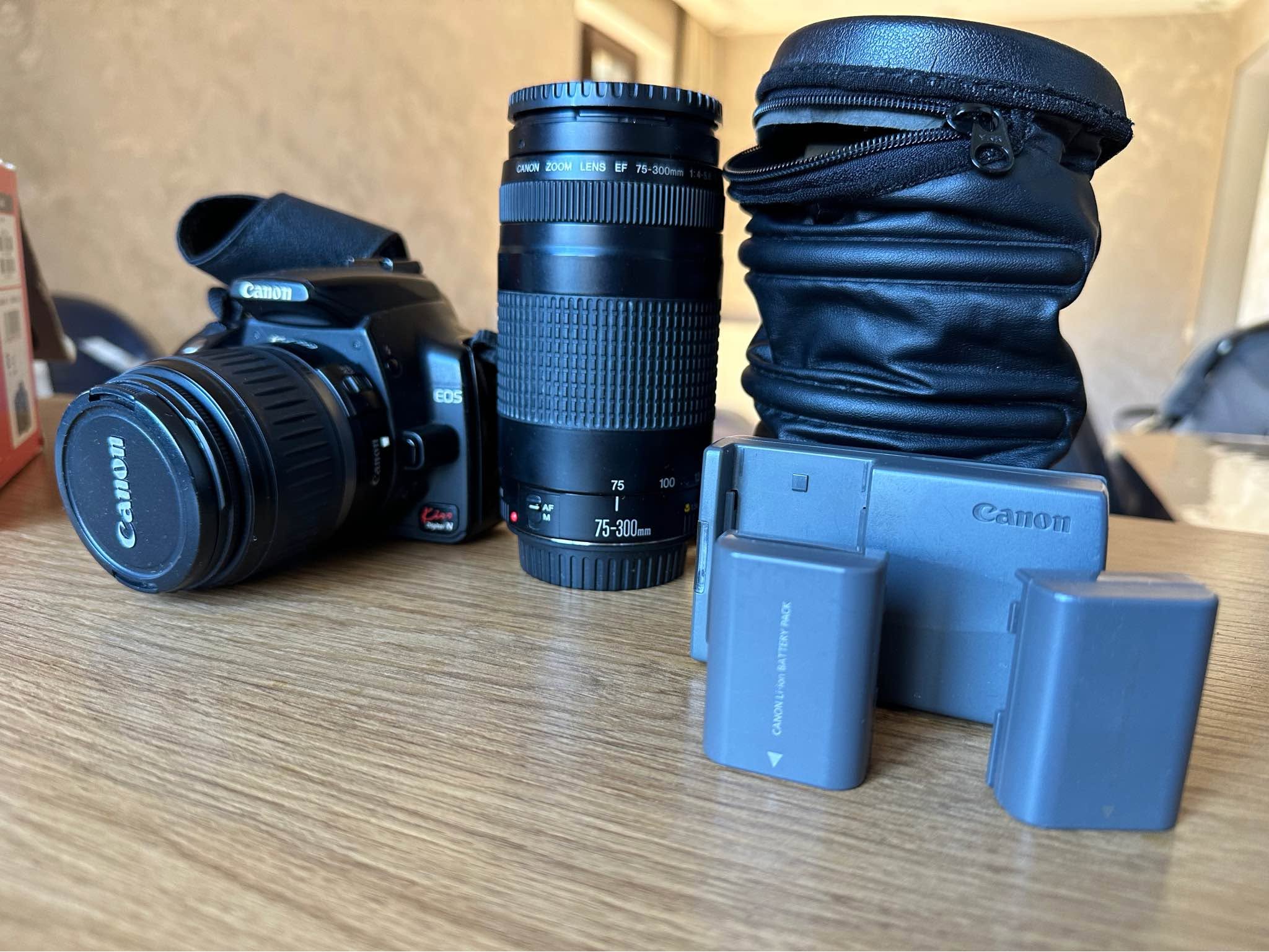 Canon EOS Kiss Digital N with 75-300mm lens