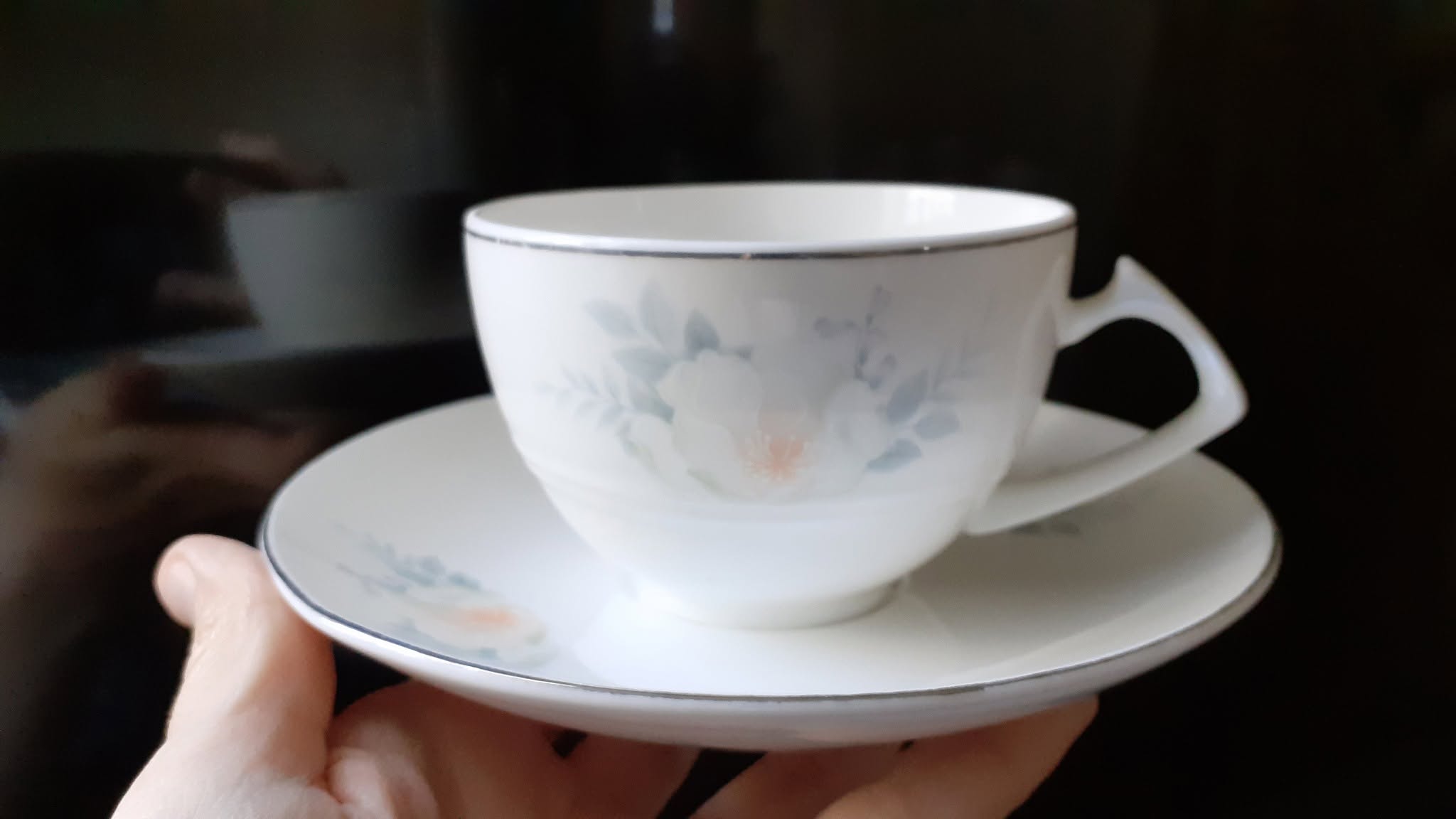Vintage porcelain tea set, 6 cups
