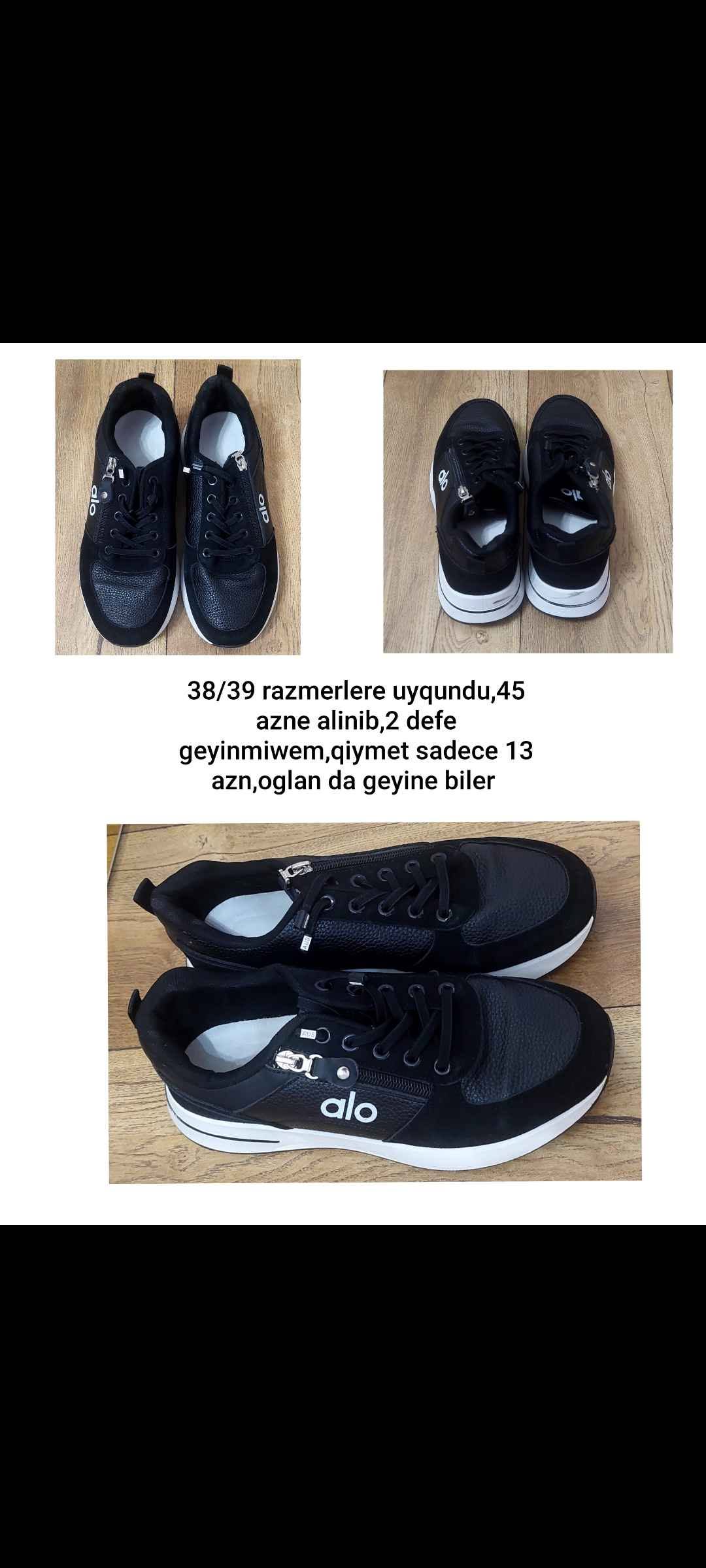 Qara krossovkalar, 38/39 razmer, ALO