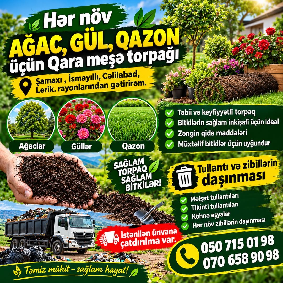 Kara orman toprağı ağaç ve çim için
