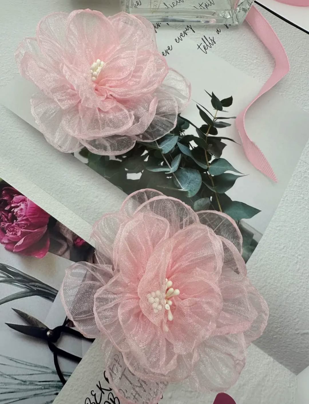 Pembe orgonze çiçekleri, 2 adet